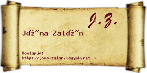 Jóna Zalán névjegykártya
